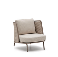 SEDALIS Outdoor armchair in aluminium and taupe rope cord