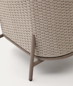 SEDALIS Outdoor armchair in aluminium and taupe rope cord