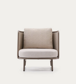 SEDALIS Outdoor armchair in aluminium and taupe rope cord