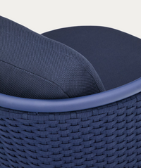 SEDALIS Outdoor armchair in aluminium and blue rope cord