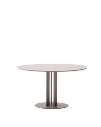 SEDALIS round outdoor table in steel with taupe aluminium top Ø80cm