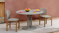 SEDALIS round outdoor table in steel with taupe aluminium top Ø80cm