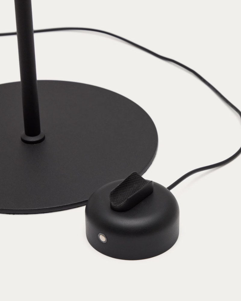 OREY crna metalna podna lampa s višepoložajnim reflektorom