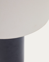 TONERIC ceramic table lamp with blue finish and cotton