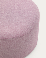 KAELI footrest with removable cover in green bouclé Ø 60 cm