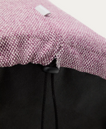 KAELI footrest with removable cover in green bouclé Ø 60 cm