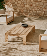 AMBRA Coffee table in solid acacia wood with light finish, 140 cm