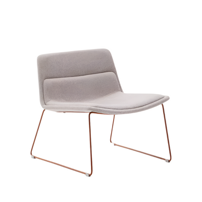 ZAHARA beige armchair with steel legs and FSC 100% terracotta finish