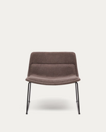 ZAHARA brown armchair and steel in a black finish, 100% FSC