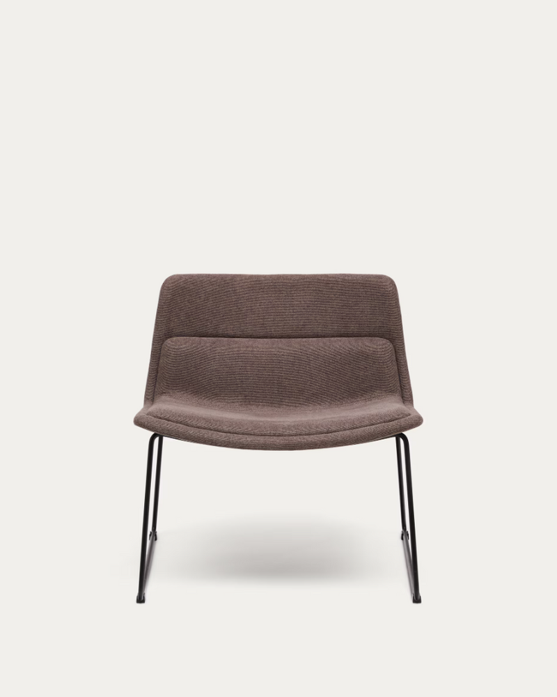 ZAHARA brown armchair and steel in a black finish, 100% FSC