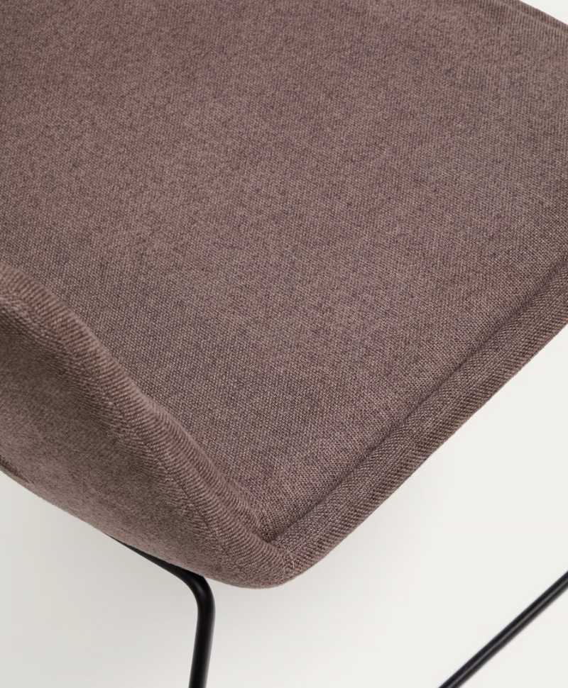 ZAHARA brown armchair and steel in a black finish, 100% FSC