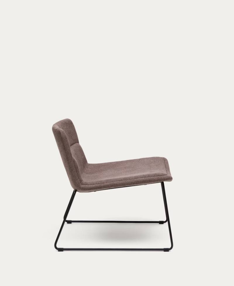 ZAHARA brown armchair and steel in a black finish, 100% FSC