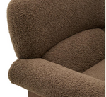 NEMA armchair in taupe bouclé with solid ash wood legs in a walnut finish FSC 100%