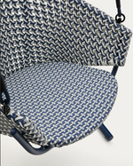 SALIGA blue hanging armchair with base in aluminium and synthetic rattan