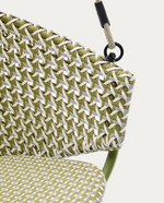 SALIGA green hanging armchair with base in aluminium and synthetic rattan