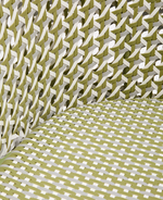 SALIGA green hanging armchair with base in aluminium and synthetic rattan