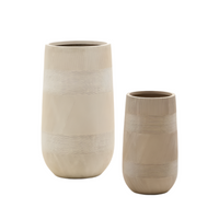 TIVAL Set of 2 beige cement-effect planter Ø 45cm