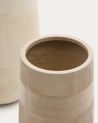 TIVAL Set of 2 beige cement-effect planter Ø 45cm