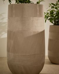 TIVAL Set of 2 beige cement-effect planter Ø 45cm