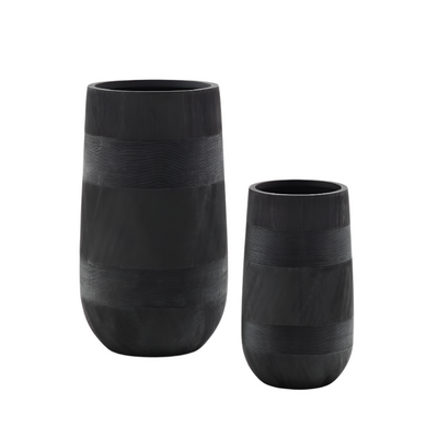 TIVAL Set od 2 Tival crne cementne žardinjere Ø 45 cm