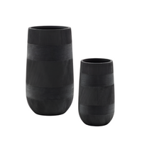 TIVAL Set of 2 Tival black cement-effect planters Ø 45cm