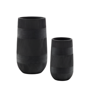 TIVAL Set od 2 Tival crne cementne žardinjere Ø 45 cm
