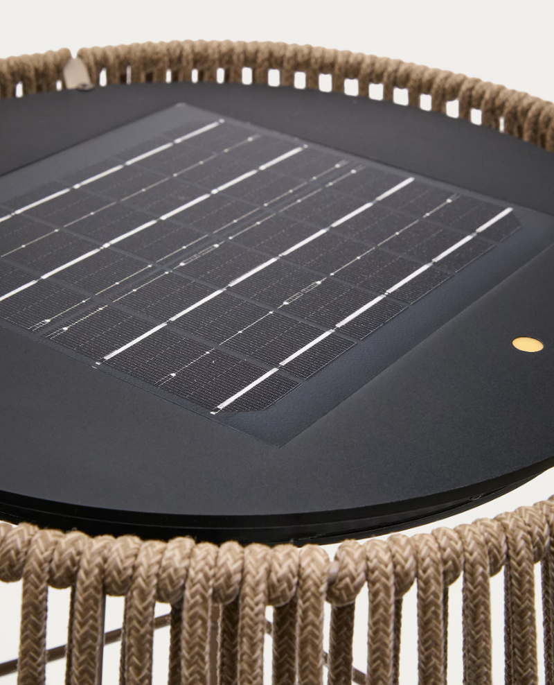 ALDET Vanjska solarna podna svjetiljka u sivom konopu Ø46cm