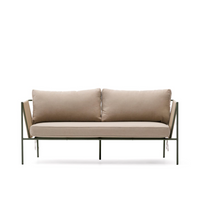 ZIVIA Outdoor 2-seater sofa in ecru rope cord and green galvanised steel, 178cm