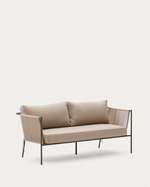 ZIVIA vanjski dvosjed od ekru konopca i zelenog pocinčanog čelika, 178 cm