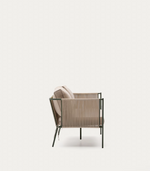 ZIVIA vanjski dvosjed od ekru konopca i zelenog pocinčanog čelika, 178 cm