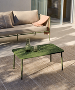 ZIVIA vanjski dvosjed od ekru konopca i zelenog pocinčanog čelika, 178 cm