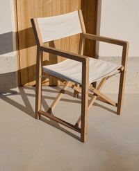 VILARA white outdoor folding chair made of FSC 100% solid acacia wood