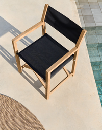 VILARA black outdoor folding chair made of FSC 100% solid acacia wood