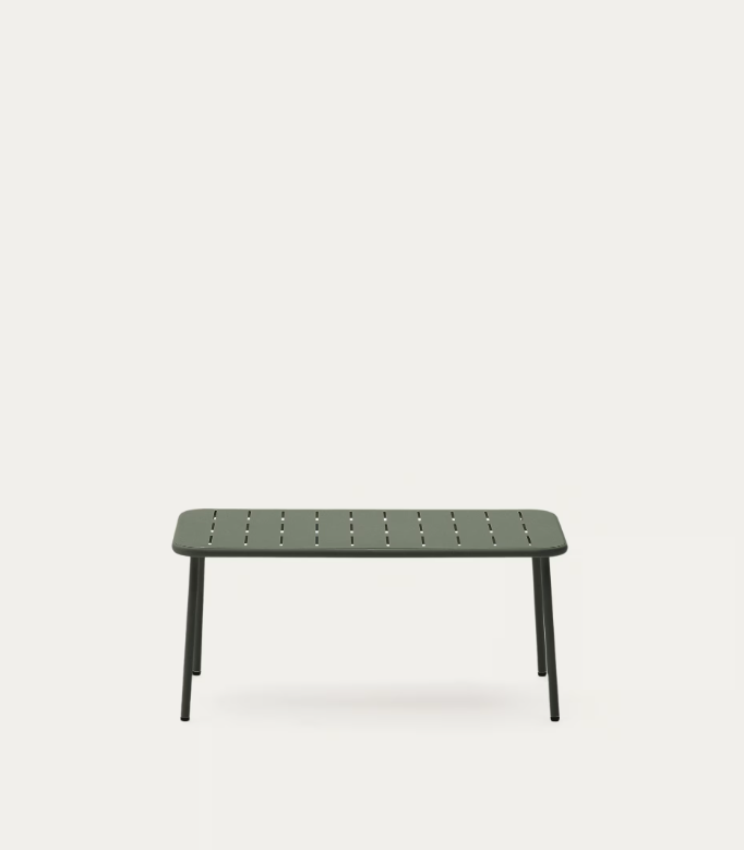 ZIVIA Outdoor coffee table in green galvanised steel, 90 x 50cm
