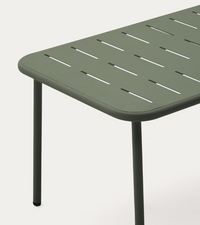 ZIVIA Outdoor coffee table in green galvanised steel, 90 x 50cm