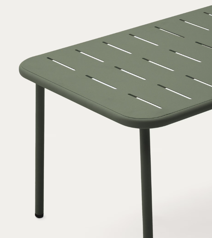 ZIVIA Outdoor coffee table in green galvanised steel, 90 x 50cm
