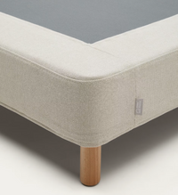 OFELIA with beige removable cover and solid beech wooden legs for a 180 x 200 cm mattress