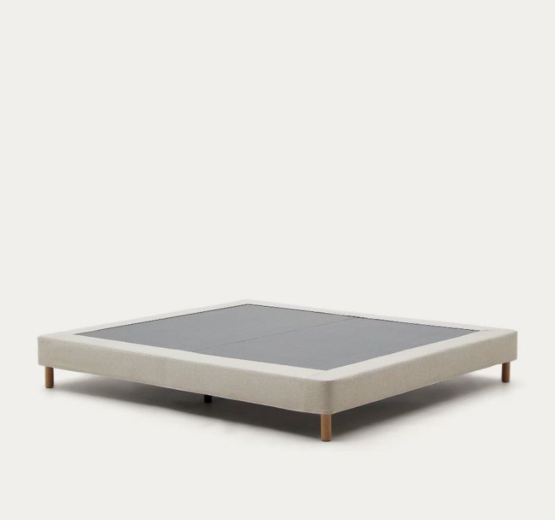 OFELIA s bež navlakom na skidanje i nogama od masivne bukve za madrac 160 x 200 cm