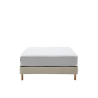 OFELIA with beige removable cover and solid beech wooden legs for a 90 x 200 cm mattress