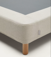 OFELIA with beige removable cover and solid beech wooden legs for a 90 x 200 cm mattress