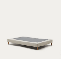 OFELIA with beige removable cover and solid beech wooden legs for a 90 x 200 cm mattress