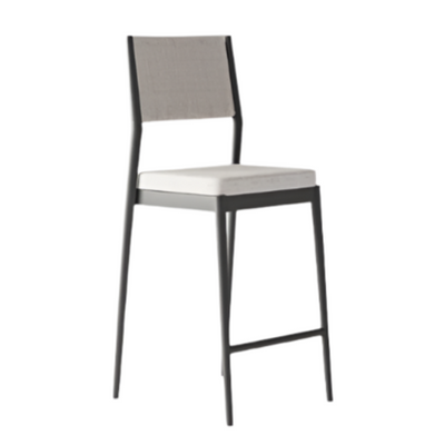 CURACAO Outdoor semistool with back