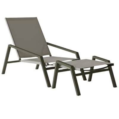 PULVIS Outdoor lounge armchair with foot stool