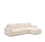 ALEA ecru chenille 4-seater modular sofa with removable cover, 310cm