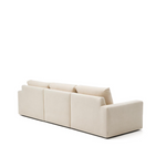 ALEA ecru chenille 4-seater modular sofa with removable cover, 310cm