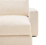 ALEA ecru chenille 4-seater modular sofa with removable cover, 310cm