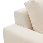 ALEA ecru chenille 4-seater modular sofa with removable cover, 310cm