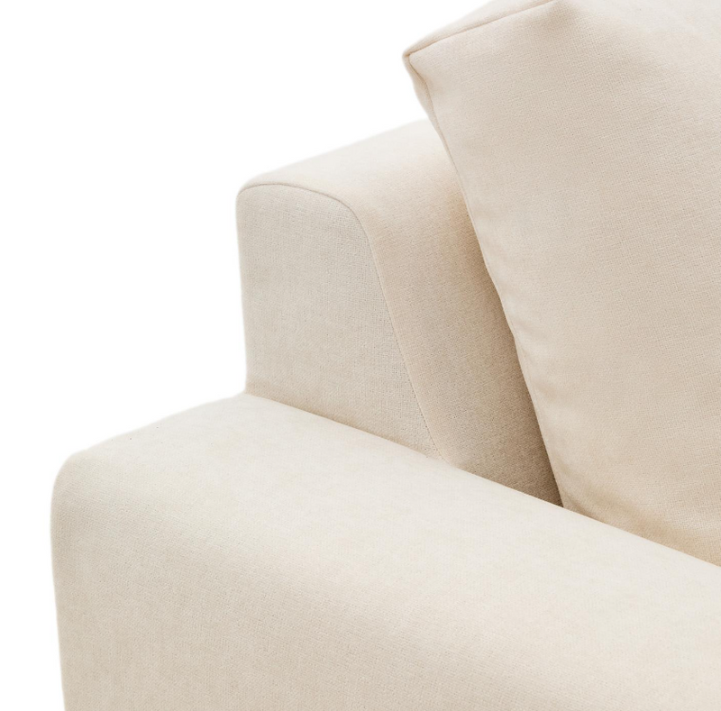 ALEA ecru chenille 4-seater modular sofa with removable cover, 310cm