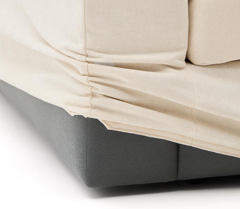 ALEA ecru chenille 4-seater modular sofa with removable cover, 310cm