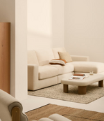 ALEA ecru chenille 4-seater modular sofa with removable cover, 310cm